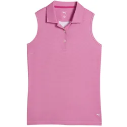 Polo Birdseye, ärmellos, pink/weiss l