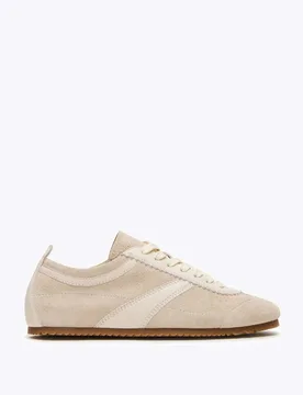 Jaye Suede Mixed Texture Trainers Cream female - Steve madden - FashionsVida
