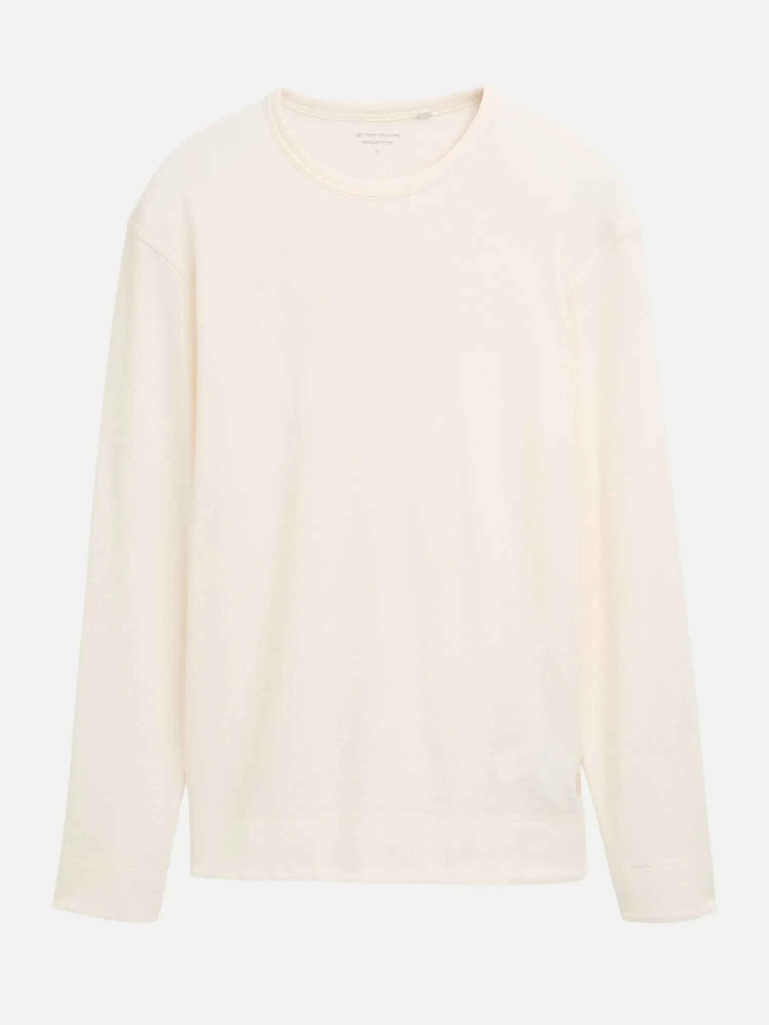 Langarmshirt mit Waffelstruktur Weiß M - Tom Tailor Casual - FashionsVida