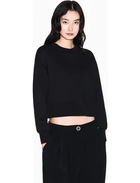 Sudadera de mujer con cuello caja y abertura lateral - Armani Exchange - FashionsVida