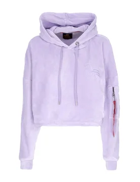 Felpa Leggera Cappuccio Corta Donna Frottee Hoodie Cos Wmn Pale Violet - Alpha industries - FashionsVida