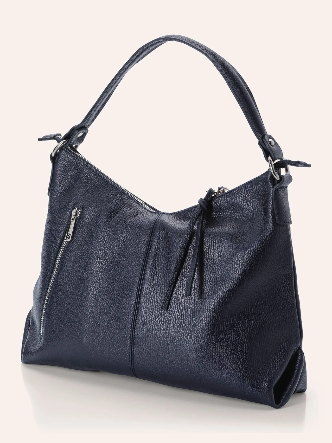 Lederbeutel-Tasche, , Farbe Blau, 01, modische Taschenform weicher Griff Damen - Walbusch - FashionsVida