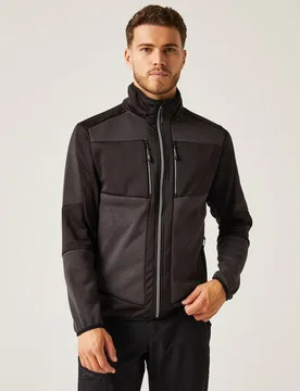 Unisex E-Volve Stretch Colour Block Full Zip Midlayer Sweatshirt in Grey Size: XL - Grey - Size: XL - Regatta - FashionsVida