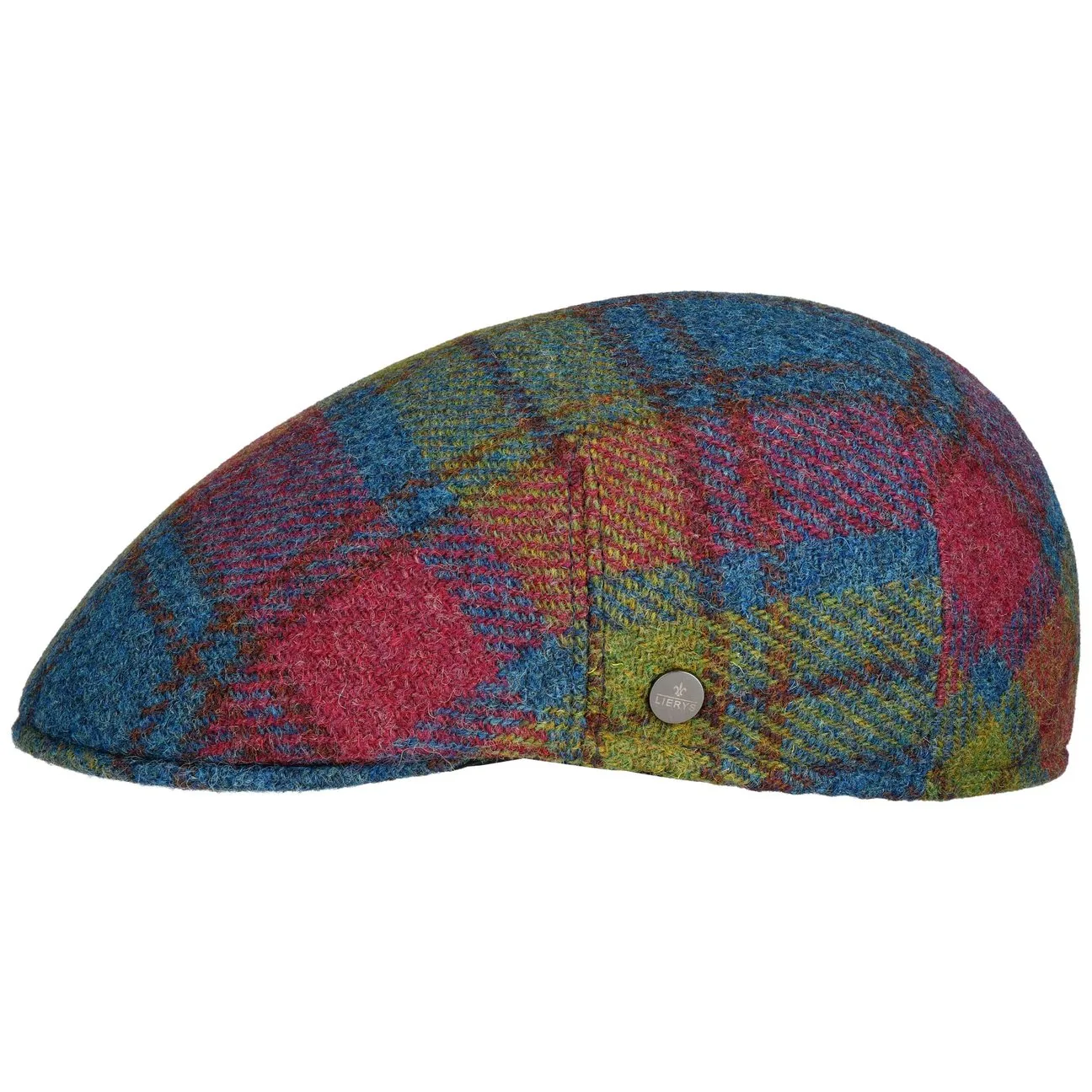 Multicolour Harris Tweed Flat Cap by - mixed colours - Size: L (58-59 cm) - Lierys - FashionsVida