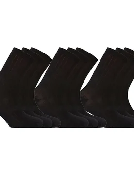 Pack de 6 pares de calcetines en algodón de hombre Basix cortos en canalé en color - Punto Blanco - FashionsVida