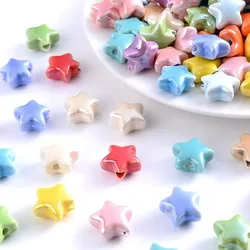 Pcs 14mm Colorful Star Beads Ceramic Beads For Making Jewelry Porcelain Spacer Beads Bracelet Necklace Charms DIY Accessories