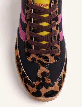 Zapatillas deportivas de mujer de piel serraje y nylon con estampado de leopardo - Gioseppo - FashionsVida