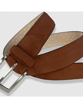 Cinturón Hombre Piel Serraje con Hebilla Clásica - Leyva - FashionsVida
