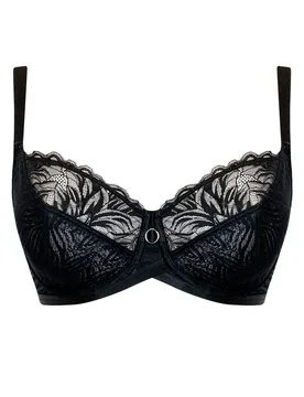 Women's Lace Daze Balcony Bra Underwired Lingerie in Black Size: 32DD - Black - Size: 32DD - Curvy Kate - FashionsVida