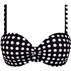 Top de bikini bandeau con aro, con relleno y con tejido italiano de alta gama de la línea sauvage