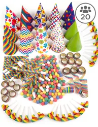Buntes Kotillon Set für 20 Personen