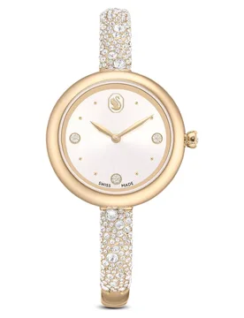 Orologio Sublima bangle, Fabbricato in Svizzera, Bracciale di metallo, Tono dorato, Finitura in tonalità champagne dorato OS - Swarovski - FashionsVida