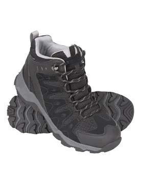 Rapid' Mens Walking Boots With Deep Lugs Waterproof Rain Shoes - Black Leather - Size Uk 11 - Mountain Warehouse - FashionsVida