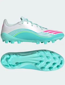 Scarpe da calcio F50 MESSI LEAGUE 2G/3G per superfici in erba artificiale 45 1/3 Cloud White / Lucid Pink / Flash Aqua - Adidas - FashionsVida