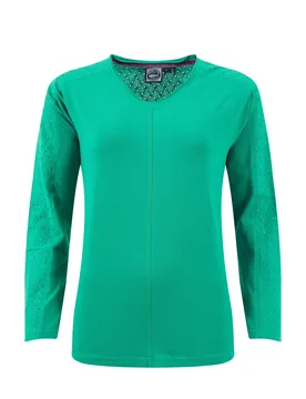 Weird Fish Topia Broderie Sleeve Outfitter Top Size 20 - offers 2-for-48-leggings sale all-sale sale womens women women all-womens women tshirts-and-t - Green Ivy - FashionsVida