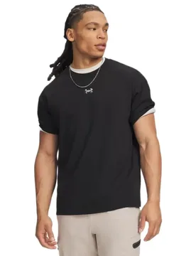 T-shirt à Manches Courtes Heavyweight Metal Logo Black / Ultimate Black M - Under armour - FashionsVida