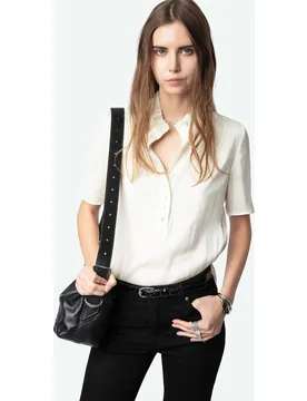 Zadig & Voltaire - Top de satén de mujer de manga corta - Zadig & Voltaire - FashionsVida