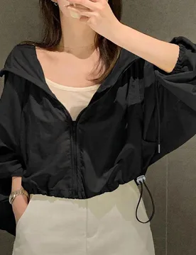 Camisa casual con capucha ligera de manga corta y larga para mujer otoño L - Shein - FashionsVida
