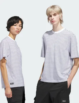 T-SHIRT IN FILATO TINTO DA SKATEBOARD XL White / Dark Blue - Adidas - FashionsVida