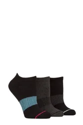 Women's 3 Pair SOCKSHOP Half Cushioned Bamboo Sports Socks Black / Charcoal 4-8 Women's - Assorted - Size: Small