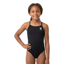 Durafast Elite Cutoutfit Solid Swimsuit Black 7-8 Years Girls