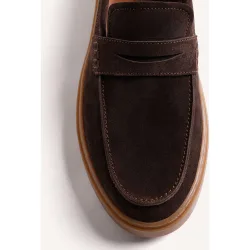 Mocasines de hombre estilo wallabee de piel serraje
