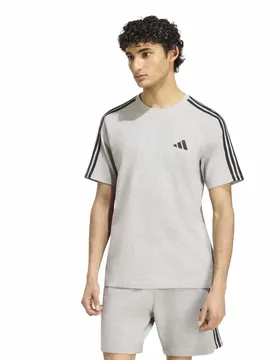 Maglietta A Maniche Corte Essentials 3 Stripes Single Jersey Left Chest Branded Mgreyh / White 2XL - Adidas - FashionsVida