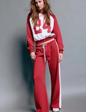 Straight-Leg-Jogginghose mit Seitenstreifen Rot XL - Stradivarius - FashionsVida