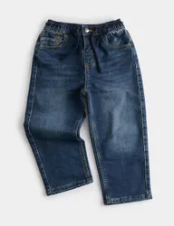 Straight Leg Cotton Rich Comfort Waist Jeans (2-8 Yrs) Dark Denim male