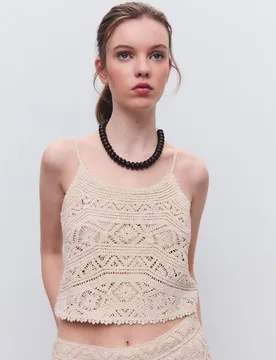 Top de mujer de crochet con tirantes - Tintoretto - FashionsVida