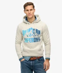 Superdry Herren Mountain Regenbogen Hoodie Hellgrau - Größe: L