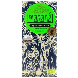 Tableta de chocolate negro artesanal San Martín-Perú 80% cacao