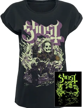 T-Shirt - FOG YK - GITD - XXL - für Damen - Größe XXL - schwarz - EMP exklusives Merchandise! - Frauen - female - GHOST - FashionsVida