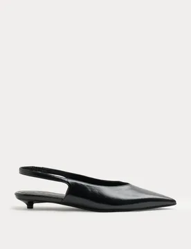 Micro Kitten Heel Slingback Sandals Black female - M&S - FashionsVida