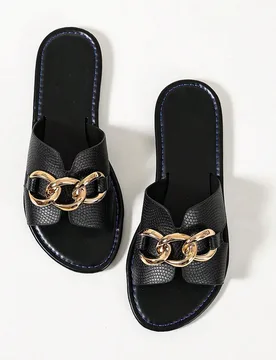 Sandalias romanas planas tejidas casuales para mujer, pantuflas de moda sin cordones, esencial para vacaciones, adecuadas para primavera, verano, exte - Shein - FashionsVida