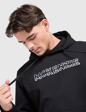 Mens Dual Logo Overhead Hoodie - Nero, nero nero Uomo taglia XS - McKenzie - FashionsVida