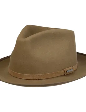 Tascona Fedora Wool Hat by - beige - Size: XL (60-61 cm) - Stetson - FashionsVida
