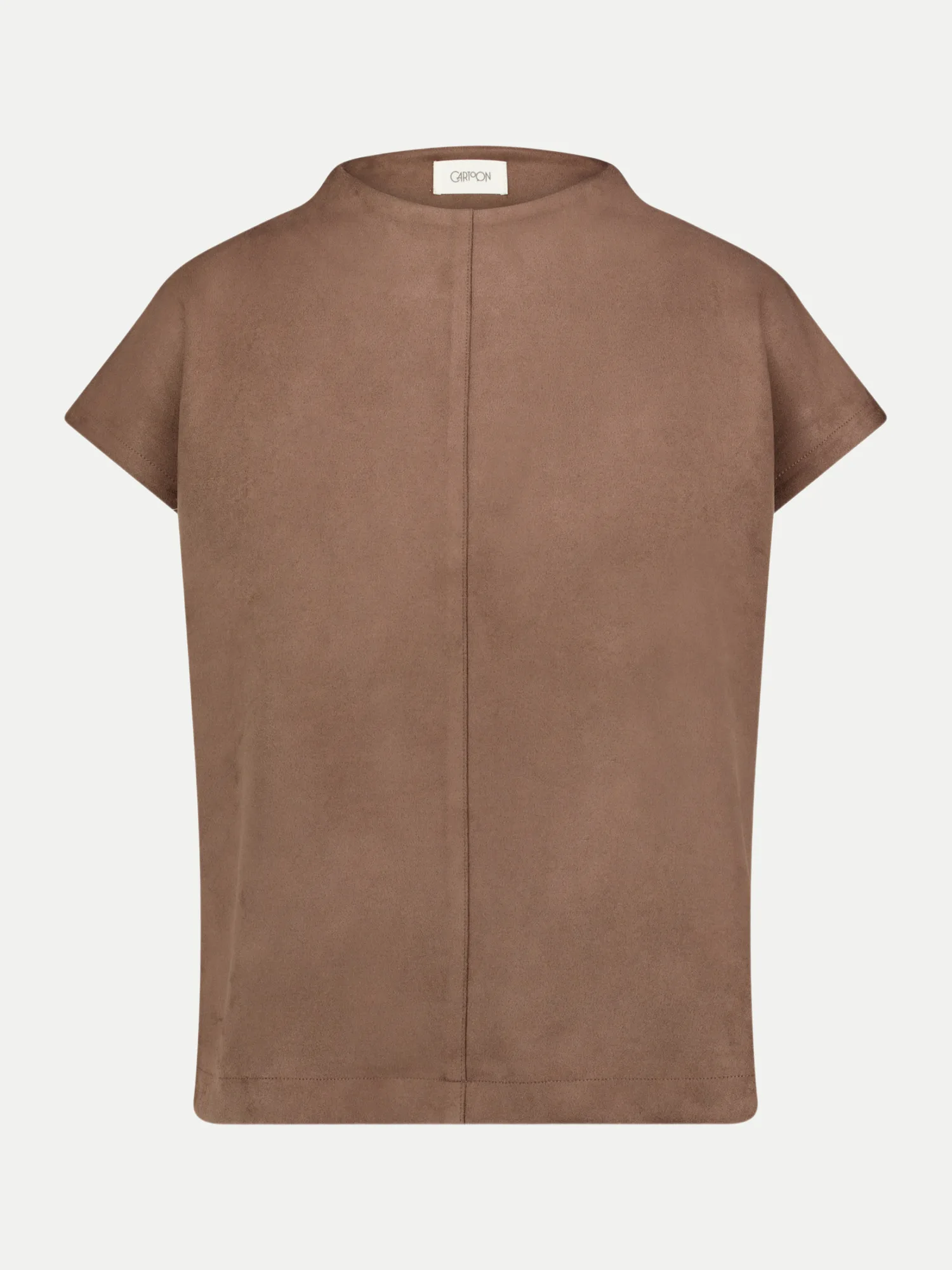 T-Shirt in Velourslederoptik Braun 38 - Cartoon - FashionsVida