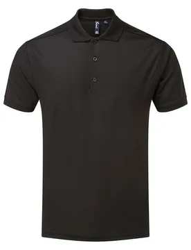 Mens Coolchecker Pique Polo Shirt (Black) - Size 3xl - Premier - FashionsVida