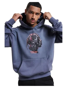 Mister Sweat à Capuche Flying High Heavy Oversize Vintage Blue XL - TEE - FashionsVida