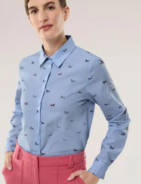 Extraglatt-Hemdbluse Everyday 2.0, #normale Größen, Farbe Blau, 52, bügelfrei reine Baumwolle Damen - Walbusch - FashionsVida