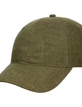 Sydell Linen Baseball Cap by - olive - Female - Size: M (56-57 cm) - Stetson - FashionsVida