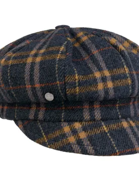 Shetland Wool Stripes Newsboy Cap by - blue - Damen - Size: One Size - Lierys - FashionsVida