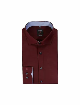 Hemd Body Fit dunkelrot 43 herren - OLYMP LEVEL FIVE - FashionsVida
