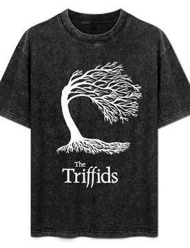 Triffids tree and logo in white - tree by Martyn P Casey T-Shirt Casual Loose Fit Short Sleeve T-Shirt - Aliexpress - FashionsVida