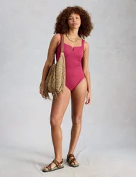 Textured Padded Swimsuit Purple female