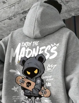 Sudadera con capucha para hombre de otoño/invierno, estilo casual de moda urbana, deportes extremos, estampado de dibujos animados, bolsillo canguro, - Shein - FashionsVida