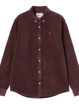 L/S Madison Cord Shirt - T-Shirt-langarm - weinrot - Herren - Size: M - Carhartt WIP - FashionsVida