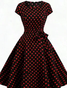 Vestido romántico de lunares rojos talla grande 2XL - Shein - FashionsVida
