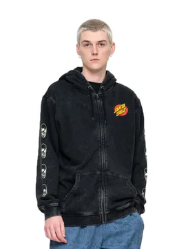 Sweat-shirt à Zip Street Creep Hand Black Acid Wash M - Santa Cruz - FashionsVida